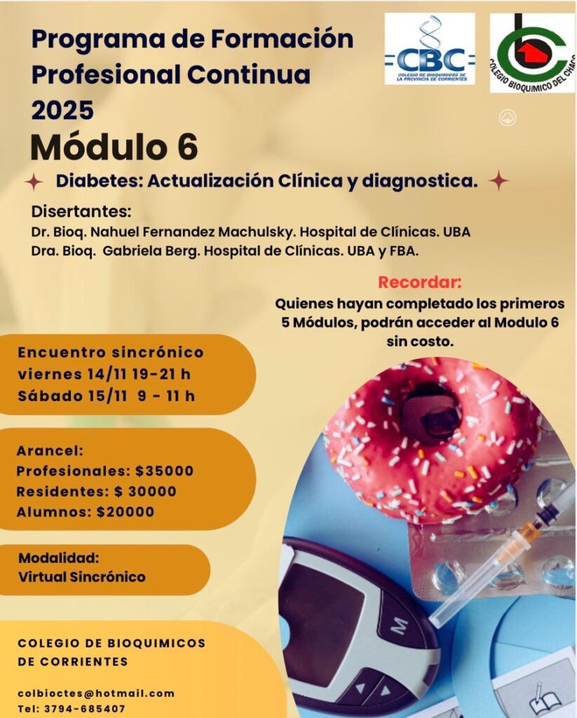6º módulo. PFPC. "Diabetes: Actualización Clínica y diagnóstica" - CBC
